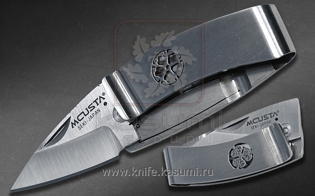 Складной нож-зажим для&nbsp;купюр Mcusta MC-0082 KIKYO из&nbsp;японской стали AUS-8, стальной рукоятью и&nbsp;удобной клипсой.